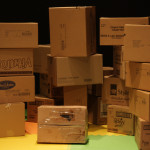 stack of closed boxes